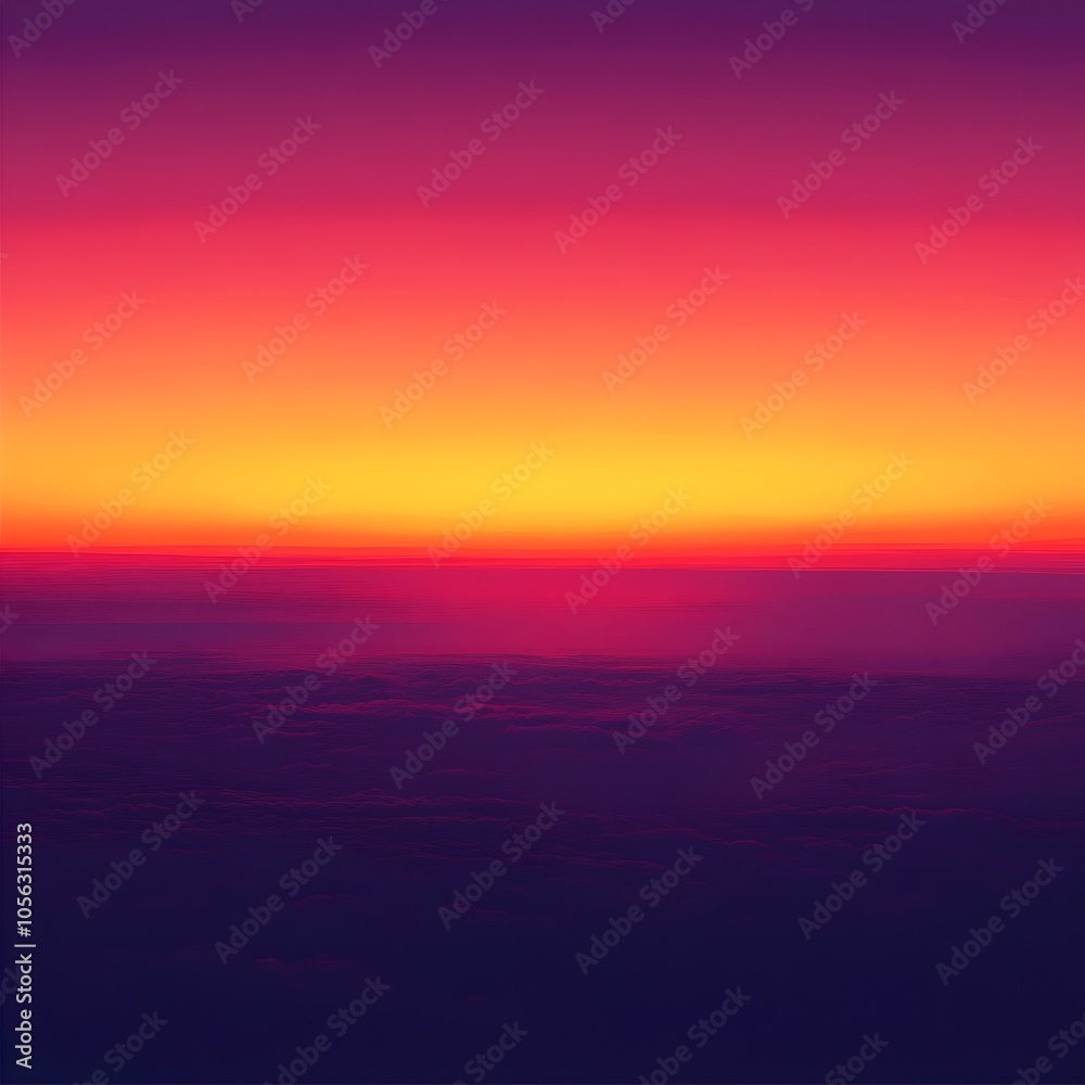 A breathtaking sunset captured from above the clouds, featuring vibrant hues of orange, pink, and purple gradually blending into a deep blue sky, evoking tranquility. A breathtaking sunset captured from above the clouds, featuring vibrant hues of orange, pink, and purple gradually blending into a deep blue sky, evoking tranquility.