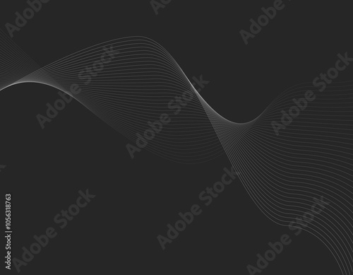 テクノロジー系ウェーブ背景素材　白線