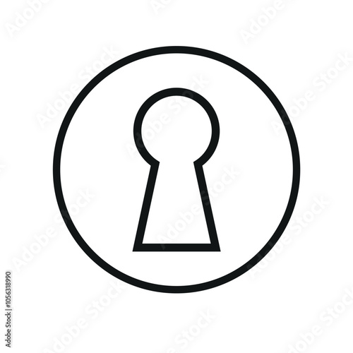 Vector flat door key hole isolated on white background