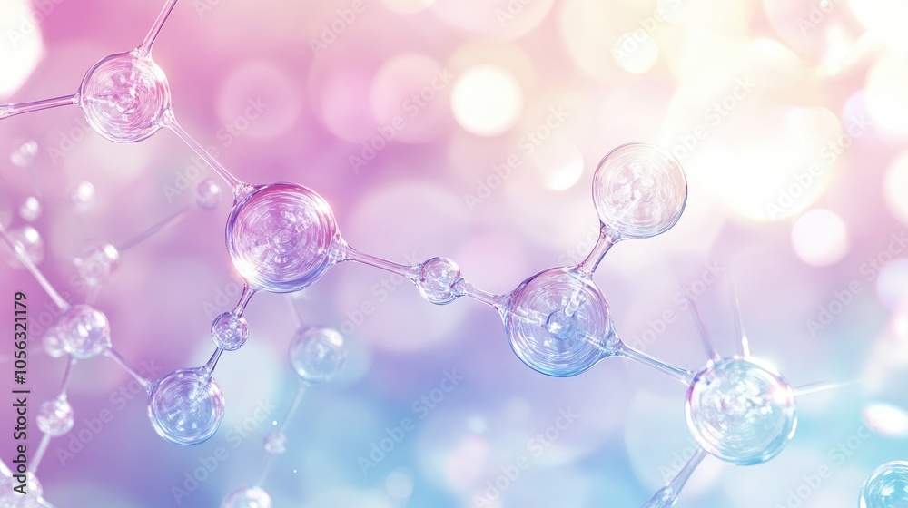 Futuristic abstract with clear spheres and connecting lines, symbolizing molecular science and advanced tech Futuristic abstract with clear spheres and connecting lines, symbolizing molecular science and advanced tech