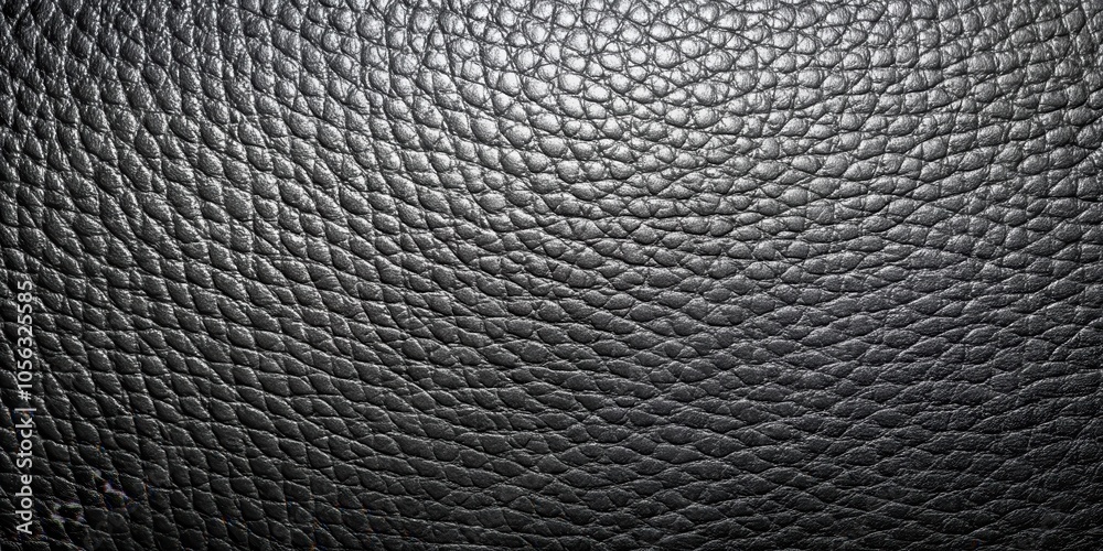 A close-up view of black leather texture with a subtle gradient from light to dark, showcasing its unique grain and intricate pattern. A close-up view of black leather texture with a subtle gradient from light to dark, showcasing its unique grain and intricate pattern.