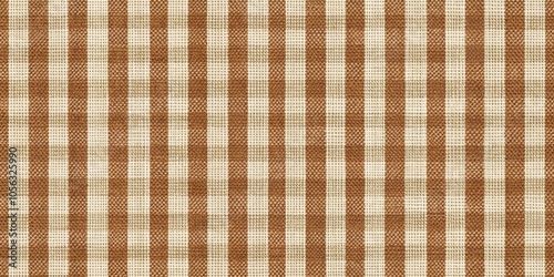 Woven fabric with brown and beige stripes, showcasing a subtle textured pattern