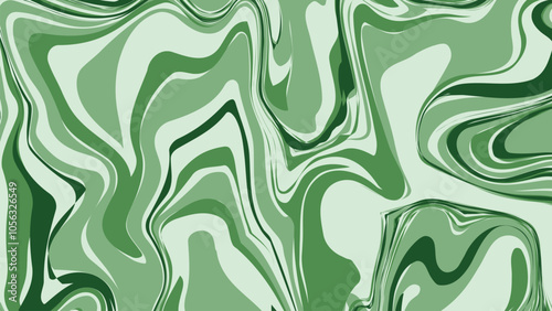 Emerald Waves: Abstract Green Swirl Pattern