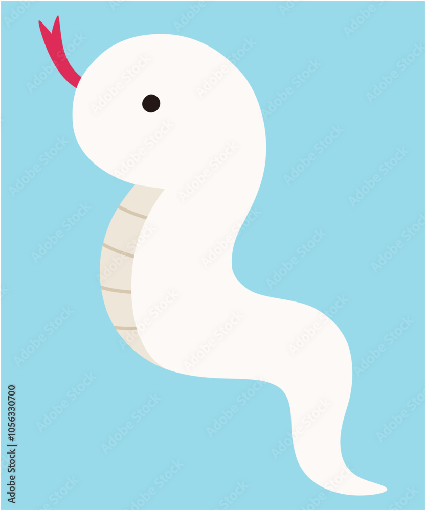 Fototapeta premium かわいい蛇のベクターイラスト 巳 巳年 白蛇 アイコン 年賀状 