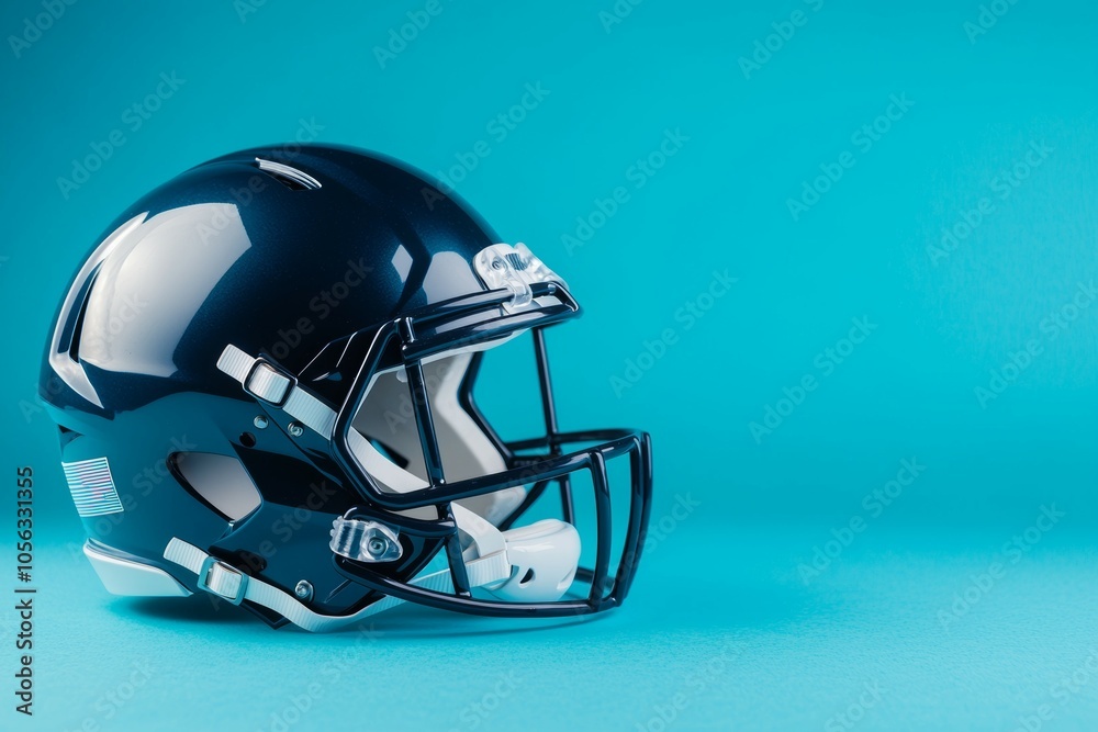 American football helmet with selective focus and copy space for text American football helmet with selective focus and copy space for text
