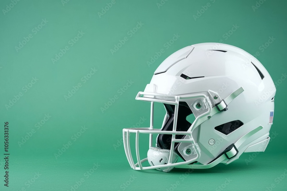 American football helmet with selective focus and copy space for text American football helmet with selective focus and copy space for text