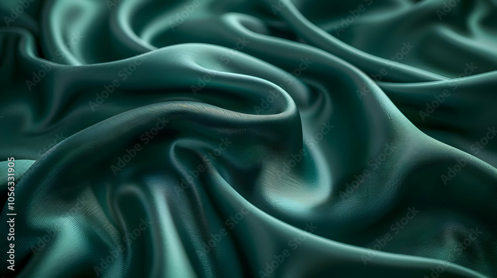 Obraz premium Abstract Green Silk Fabric Background Texture