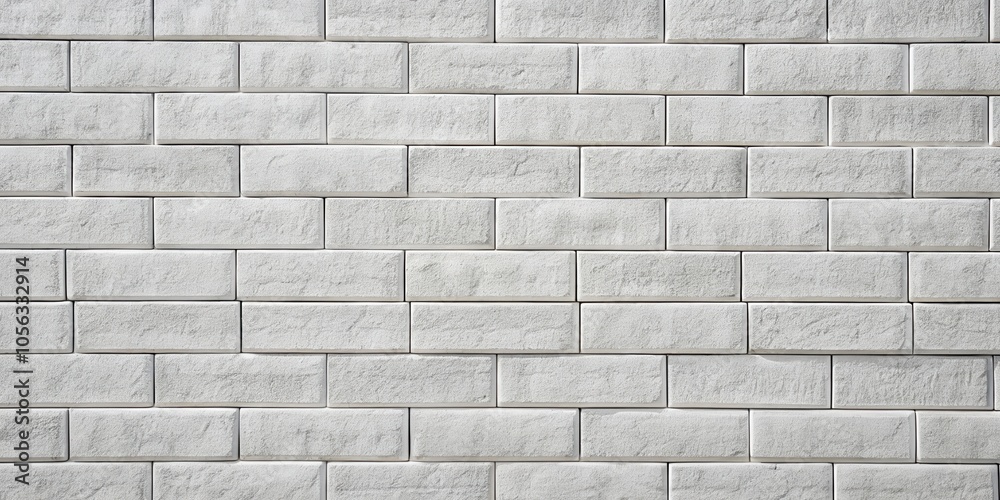 Fototapeta premium A close-up view of a white brick wall with a smooth, textured surface, showcasing the intricate details of the brickwork.