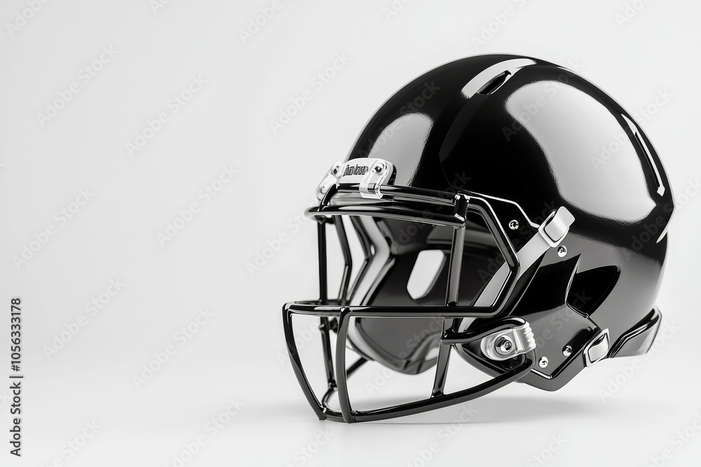American football helmet with selective focus and copy space for text American football helmet with selective focus and copy space for text