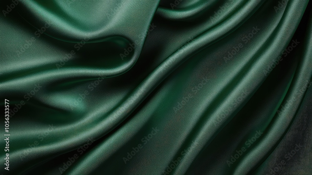 Elegant Green Satin Fabric Texture Close-Up Elegant Green Satin Fabric Texture Close-Up