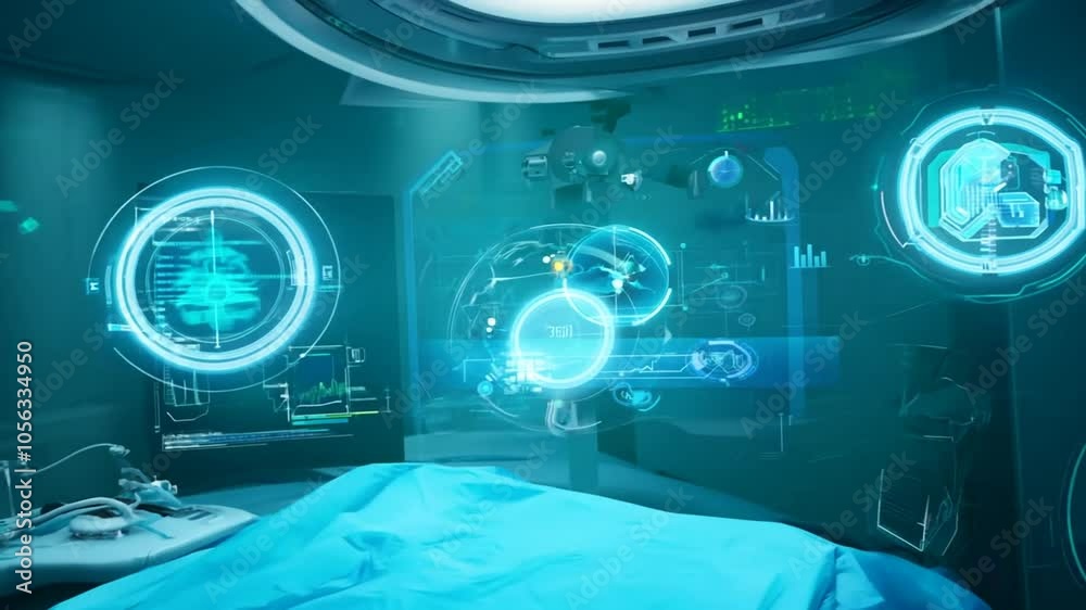 technology technological room robot futuristic surgeryfuture arm laser precision surgery shows medicine operating holograms robotic equipment hospital machine surgeon medicals operation science artif