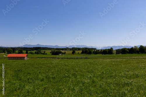 landscape with a barn