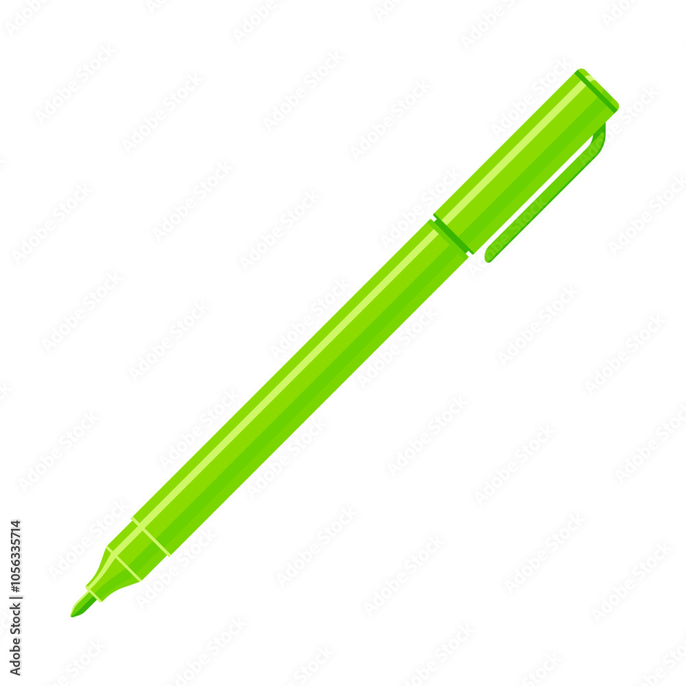 Green felt tip marker pen with caps off. Flat vector illustration isolated on white background. Art supply concept. Perfect for creative projects
Green felt tip marker pen with caps off. Flat vector illustration isolated on white background. Art supply concept. Perfect for creative projects