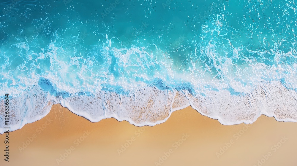 Serene Ocean Waves Gently Caressing Sandy Shoreline