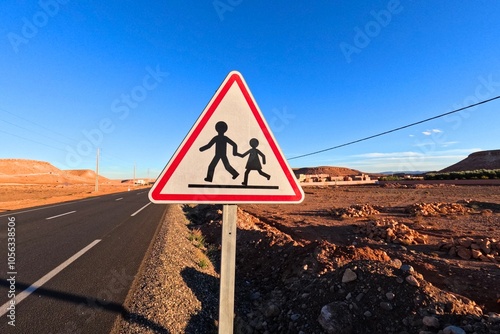 School Children Crossing Road Sign photo