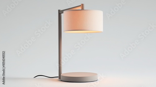 Wallpaper Mural A simple yet elegant desk lamp with a soft shade, displayed on a bright white backdrop, making it an ideal companion for reading or studying Torontodigital.ca
