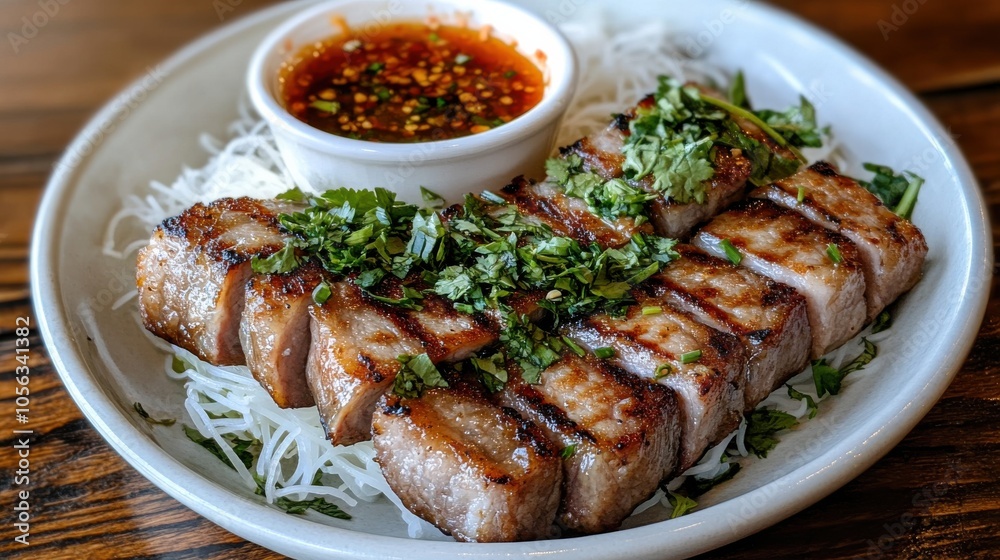 Deliciously Grilled Pork with Rice and Herbs Deliciously Grilled Pork with Rice and Herbs