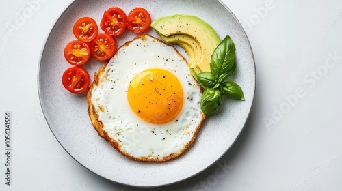 Delicious Breakfast Plate with Fried Egg and Vegetables