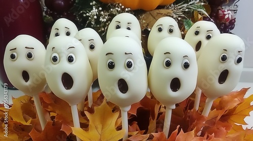 Spooky Ghost Cake Pops for Halloween Celebration photo