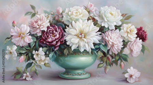 Elegant Floral Arrangement in Soft Pastel Tones