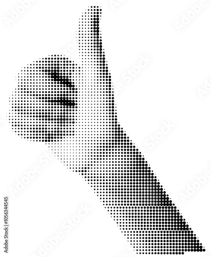 Halftone Thumb Up Hand Sigh