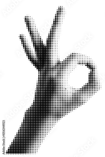 Halftone Ok Hand Sigh
