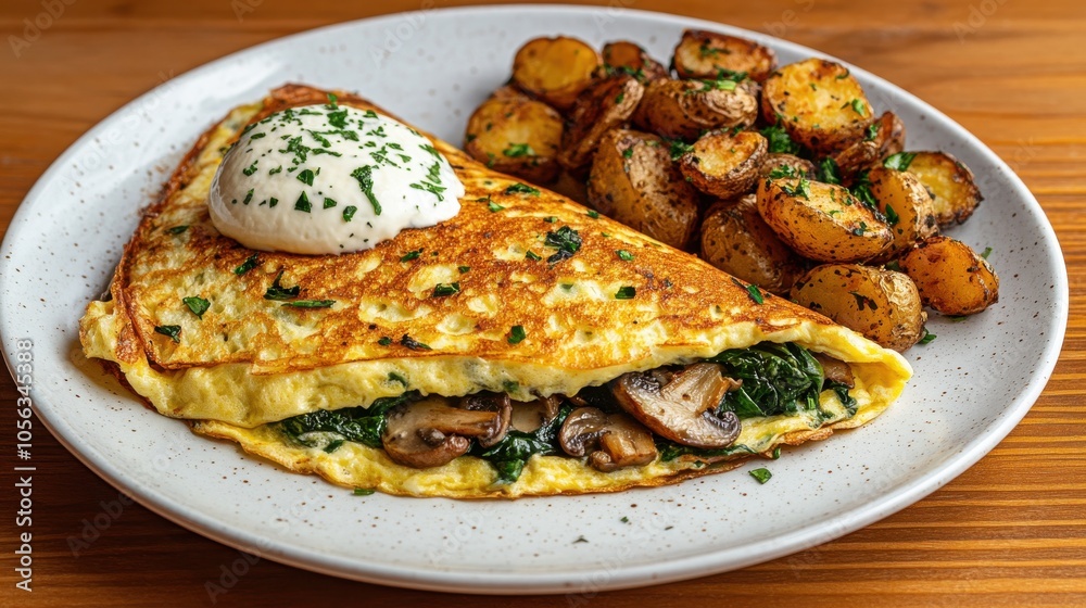 Fluffy Western Style Omelette with Mushrooms Fluffy Western Style Omelette with Mushrooms