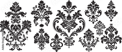 damask watercolor clipart	