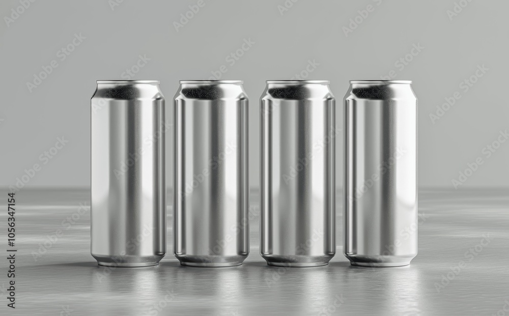 350ml Aluminium Can Mockup - Front View, Light Background 350ml Aluminium Can Mockup - Front View, Light Background