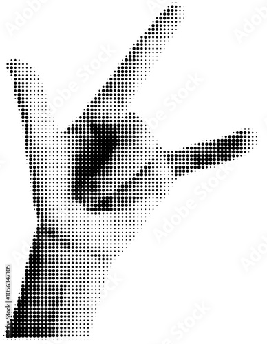 Halftone Rock Hand Sigh