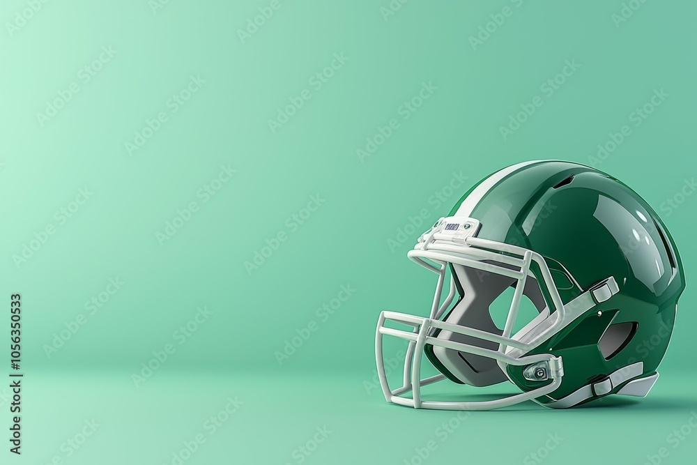 Fototapeta premium American football helmet. Backdrop with selective focus and copy space for text