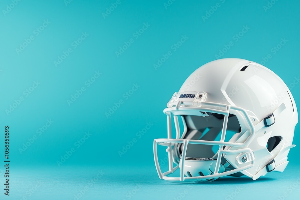 Fototapeta premium American football helmet. Backdrop with selective focus and copy space for text