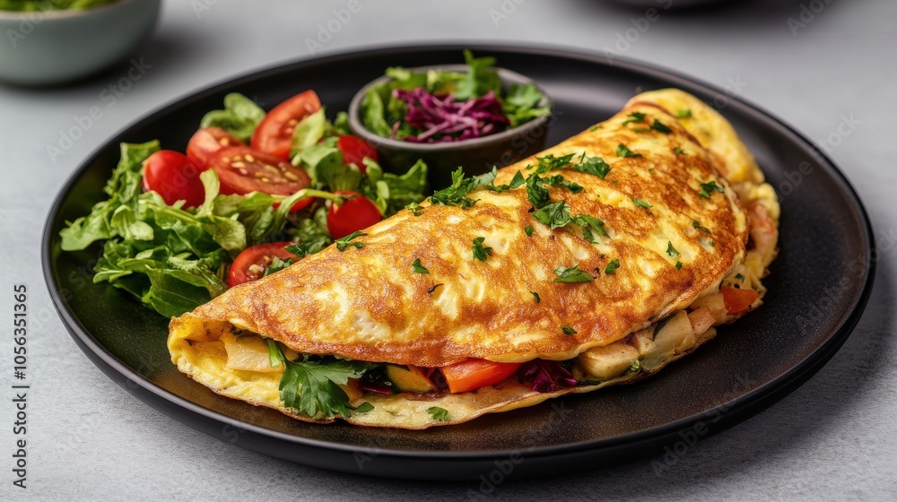 Delicious Thick Omelette with Fresh Mixed Vegetables Delicious Thick Omelette with Fresh Mixed Vegetables