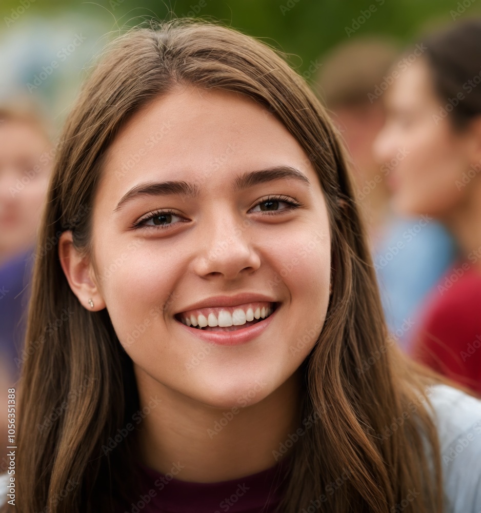 portrait of a smiling woman young student high school girl university portrait of a smiling woman young student high school girl university
