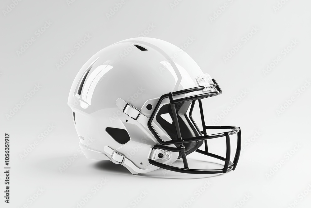 Fototapeta premium American football helmet. Backdrop with selective focus and copy space for text