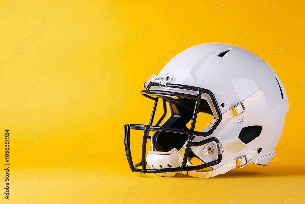 Fototapeta premium American football helmet. Backdrop with selective focus and copy space for text