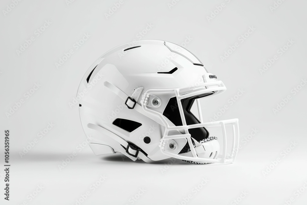 Fototapeta premium American football helmet. Backdrop with selective focus and copy space for text