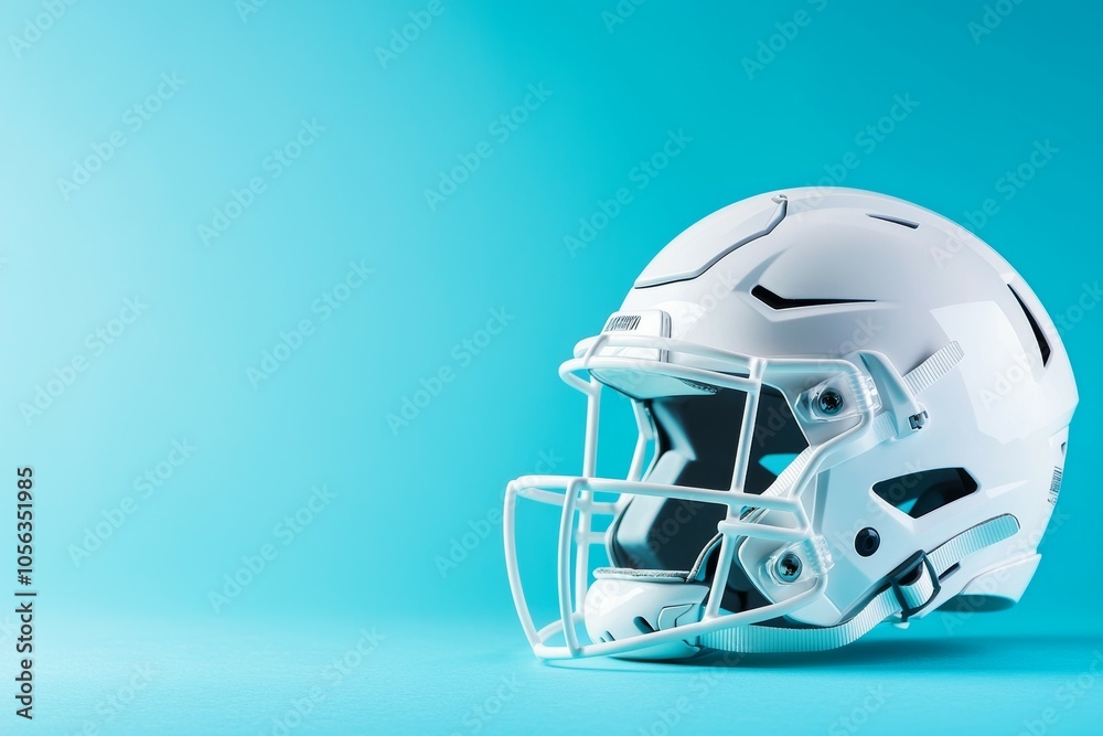 Fototapeta premium American football helmet. Backdrop with selective focus and copy space for text