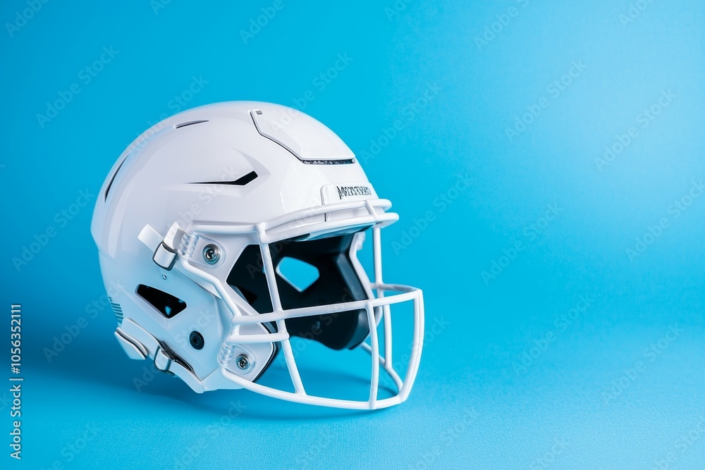 Fototapeta premium American football helmet. Backdrop with selective focus and copy space for text