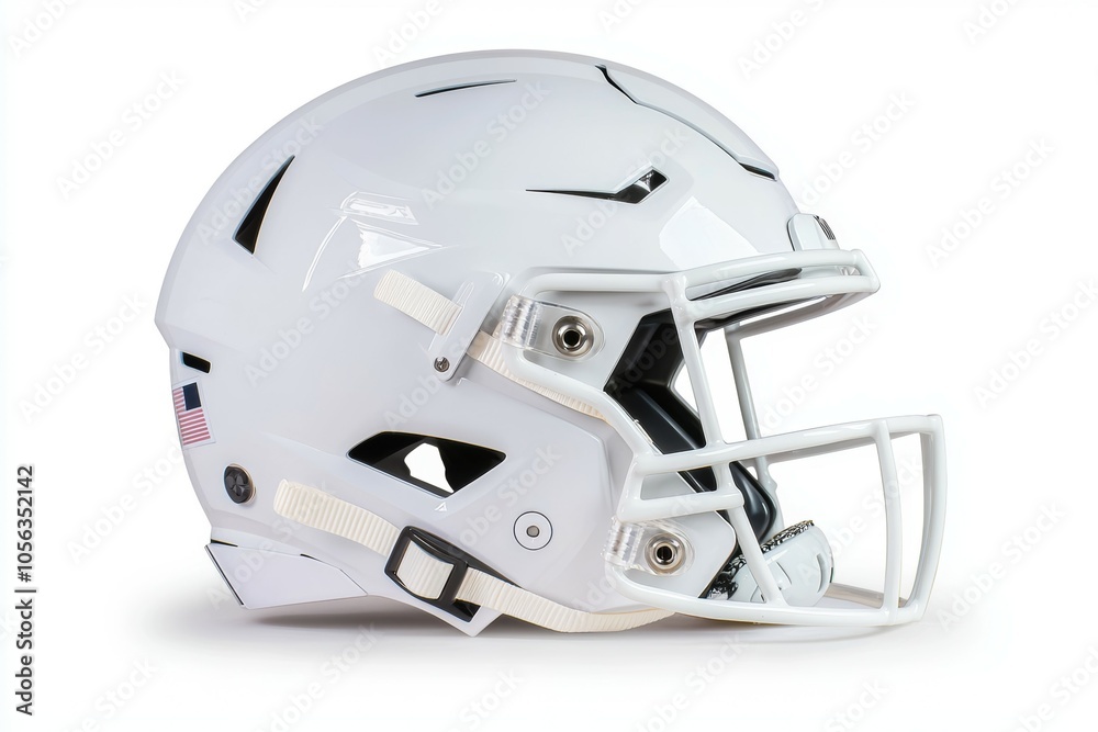 Fototapeta premium American football helmet. Backdrop with selective focus and copy space for text