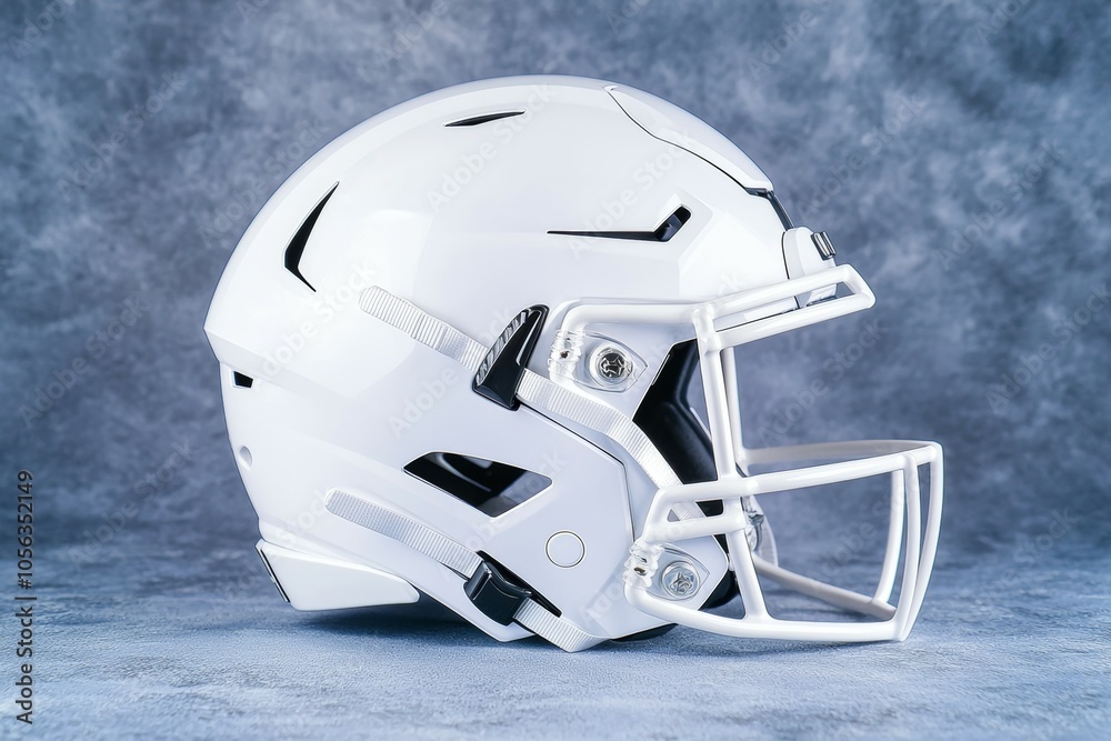 Fototapeta premium American football helmet. Backdrop with selective focus and copy space for text