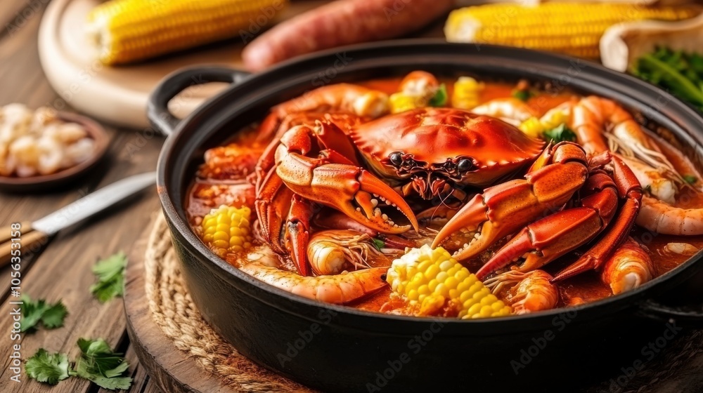 Delicious Seafood Boil with Crab and Shrimp Delight Delicious Seafood Boil with Crab and Shrimp Delight