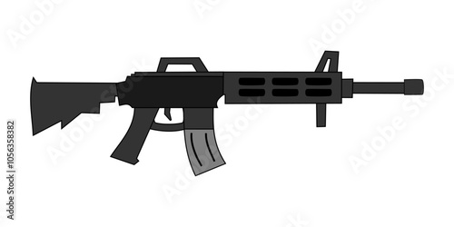 Cartoon Assault Rifle Vector