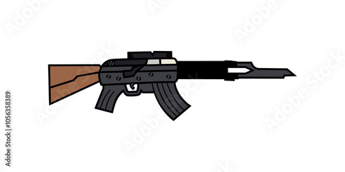 Cartoon Assault Rifle Vector