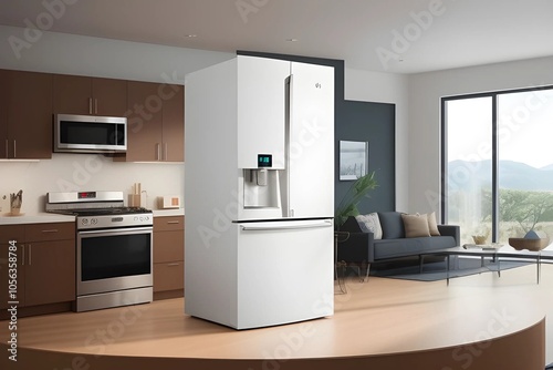 Visually stunning image of a smart home with IoT-connected devices simplifying daily tasks