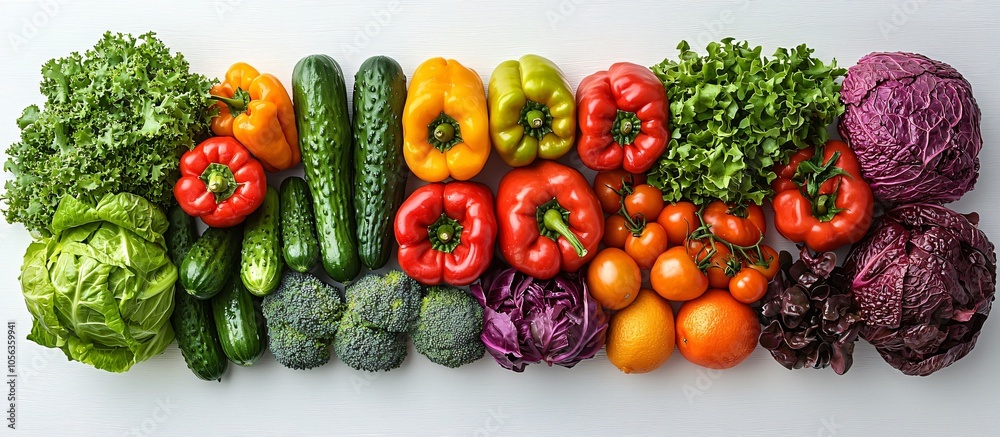 A vibrant arrangement of fresh vegetables and fruits ideal for World Vegan Month, promoting healthy eating, culinary creativity, and plant-based lifestyles. A vibrant arrangement of fresh vegetables and fruits ideal for World Vegan Month, promoting healthy eating, culinary creativity, and plant-based lifestyles.