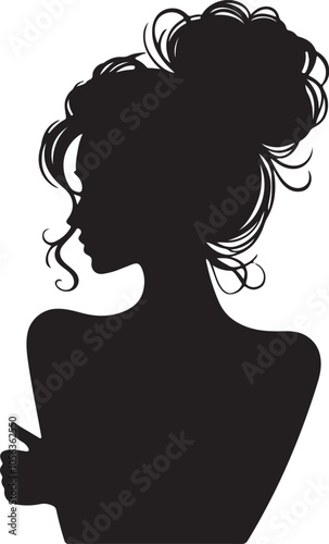 A vector silhouette image  woman