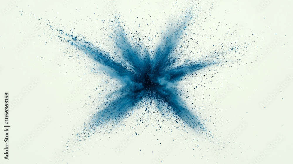 Blue powder explosion on white background. Blue powder explosion on white background.