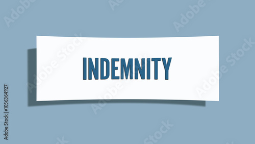 Fotografía indemnity.. A card isolated on blue background.