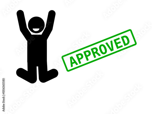 approved icon illustration, approved flat character